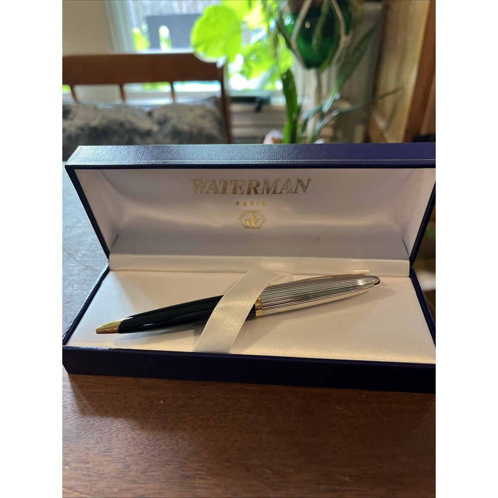 Waterman Carene Deluxe Black Silver Plated Ballpoint Pen
